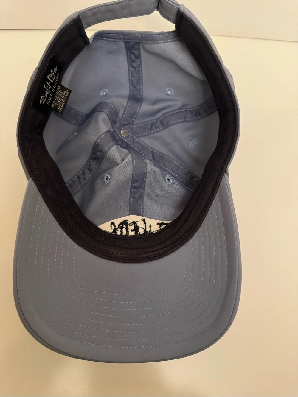 Salt Life Unisex Hat- Blue Gray Adjustable Navy Embroidered Logo Poly/Spandex